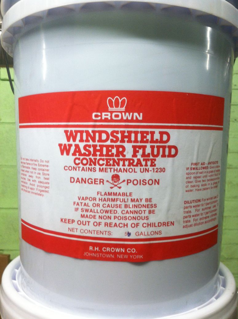 UN1230,METHANOL,3, PGII, WINDSHIELD WASHER CONCENTRATE (5 GAL PAIL) - RH  CROWN