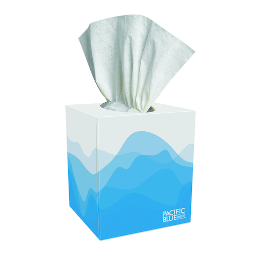 TISSUE-FACIAL # 46200 PACIFIC 
BLUE SELECT 2-PLY 36 BOXES OF 
100 SHEETS/CS CUBE BOX