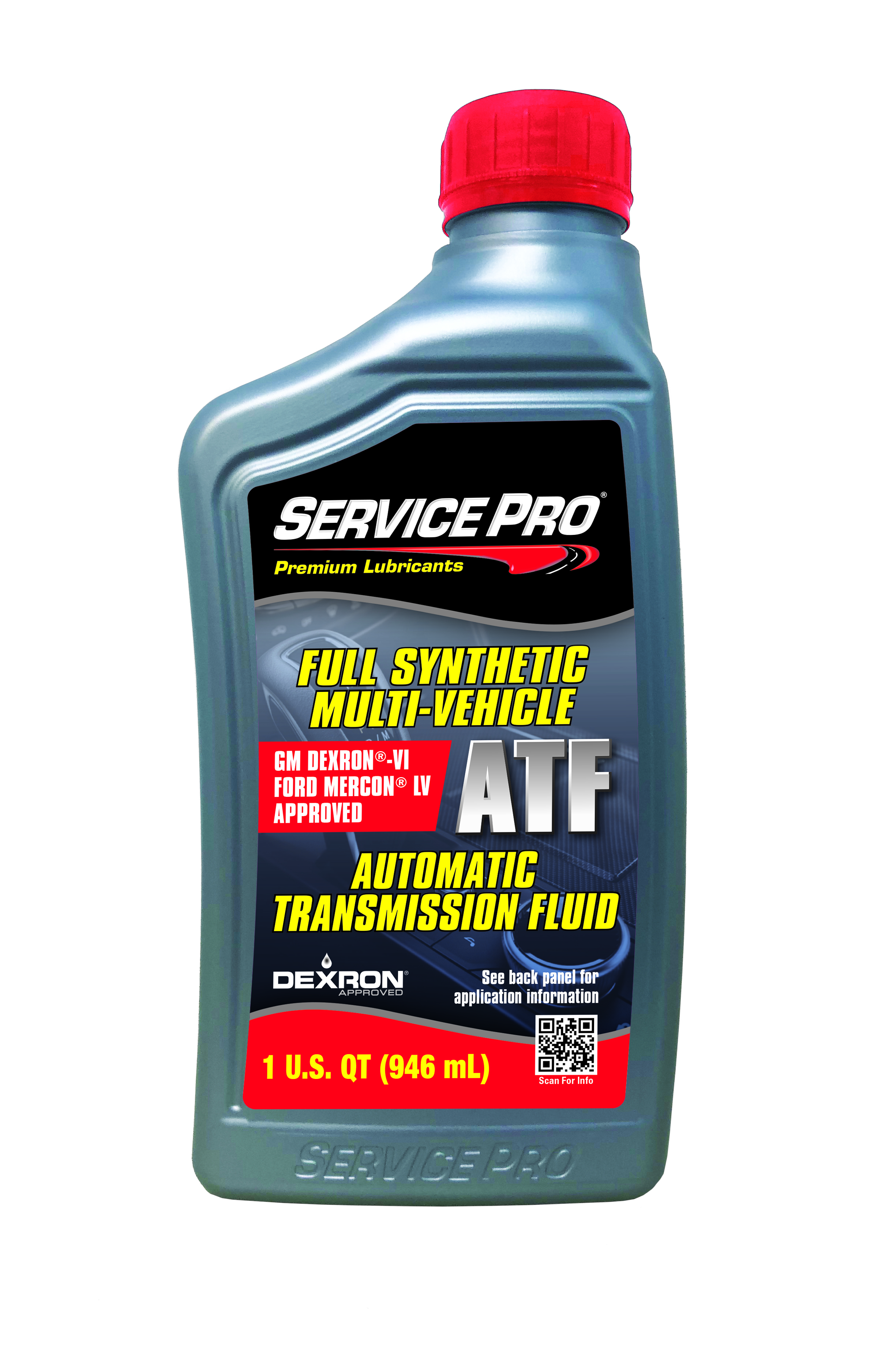 TRANS FLUID-SERVICE PRO 
MULTI-VEHICLE DEXRON VI, FORD 
MERCON LV ATF FULL SYN 
(6X1QT) SPL00281