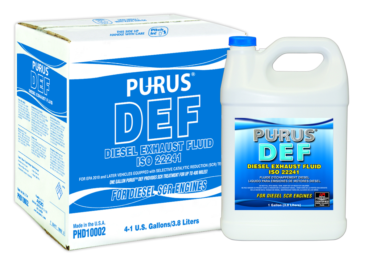 PURUS DIESEL EXHAUST FLUID
(DEF) (ISO 22241
COMPLIANT/API CERTIFIED)
(4/1GL) PHD10002