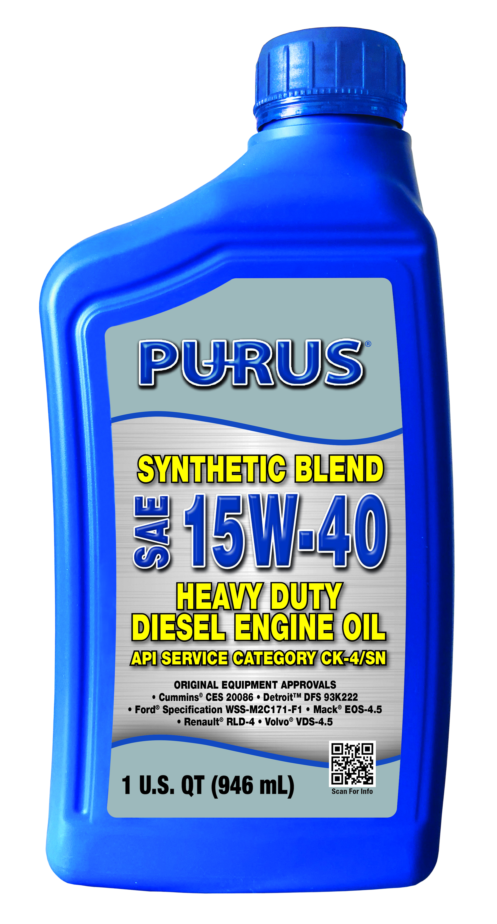 OIL-PURUS 15W40 CK/4 SN SYN BLEND (6/1QT) PHD00469