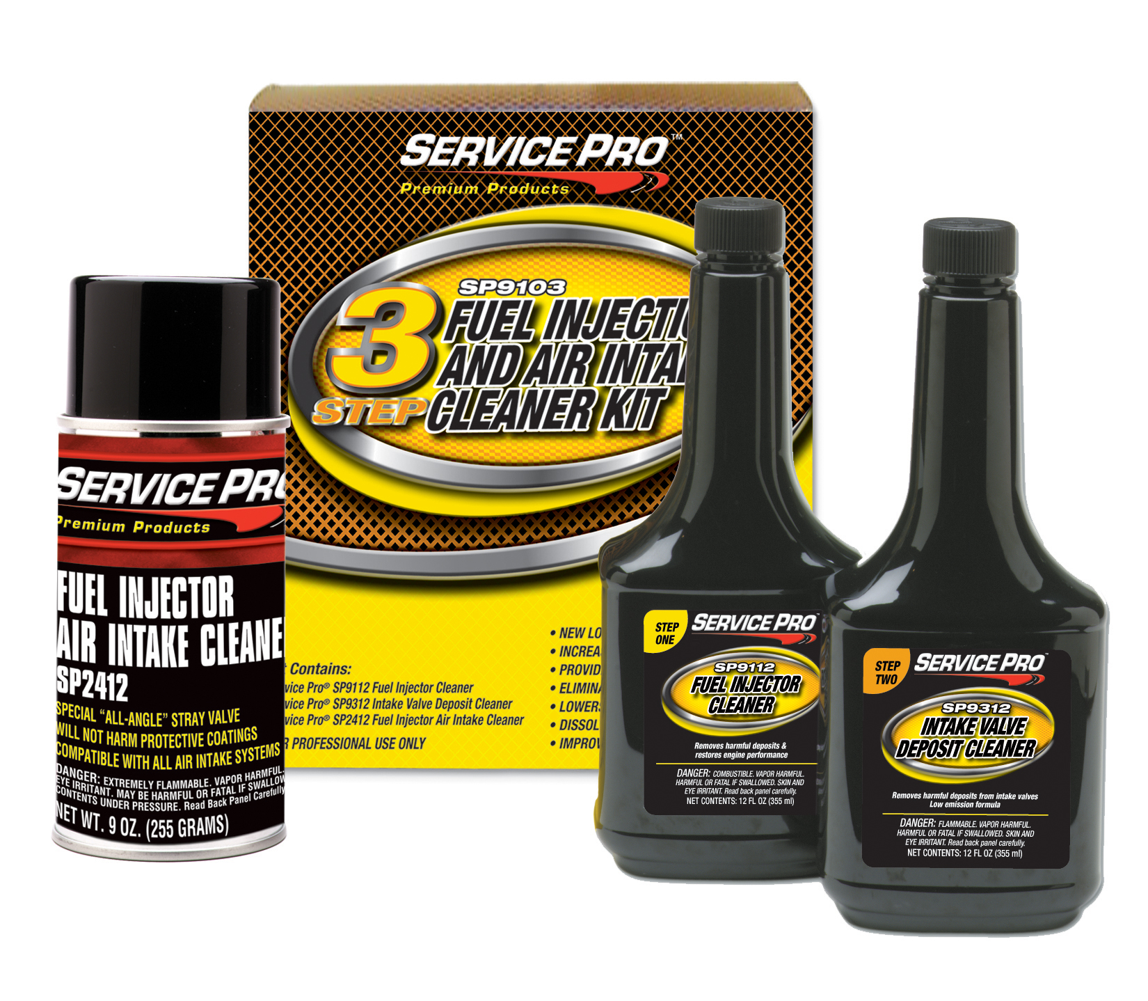 SERVICE PRO FUEL INJ &amp; AIR INTAKE CLNR (4/3PKS)