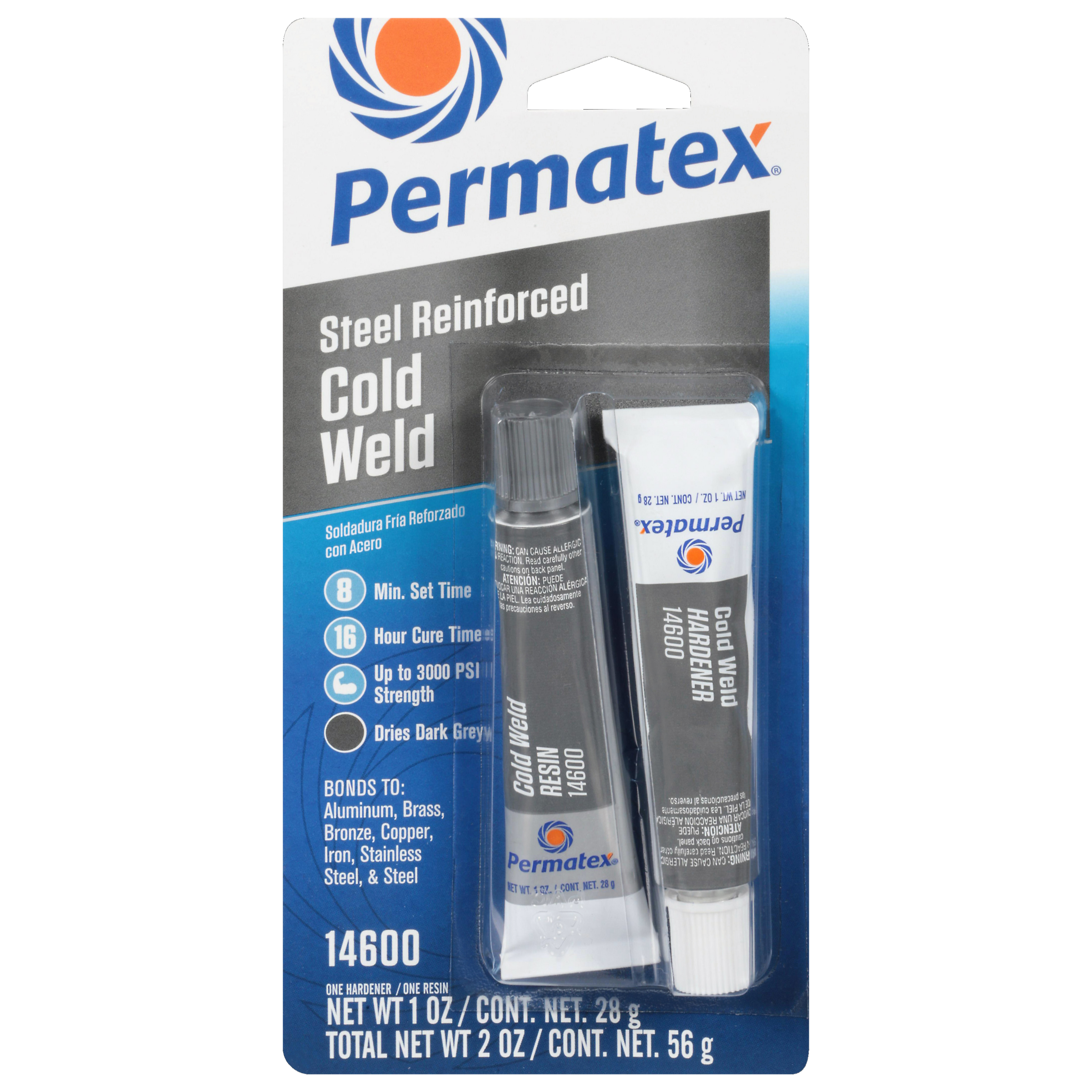 PERMATEX-#14600 COLD WELD 
BONDING COMPOUND (2-1OZ PKS)