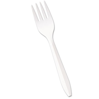 CUTLERY-PLASTIC FORK MEDIUM 
WEIGHT POLYPROPYLENE 1000/CS
WHITE