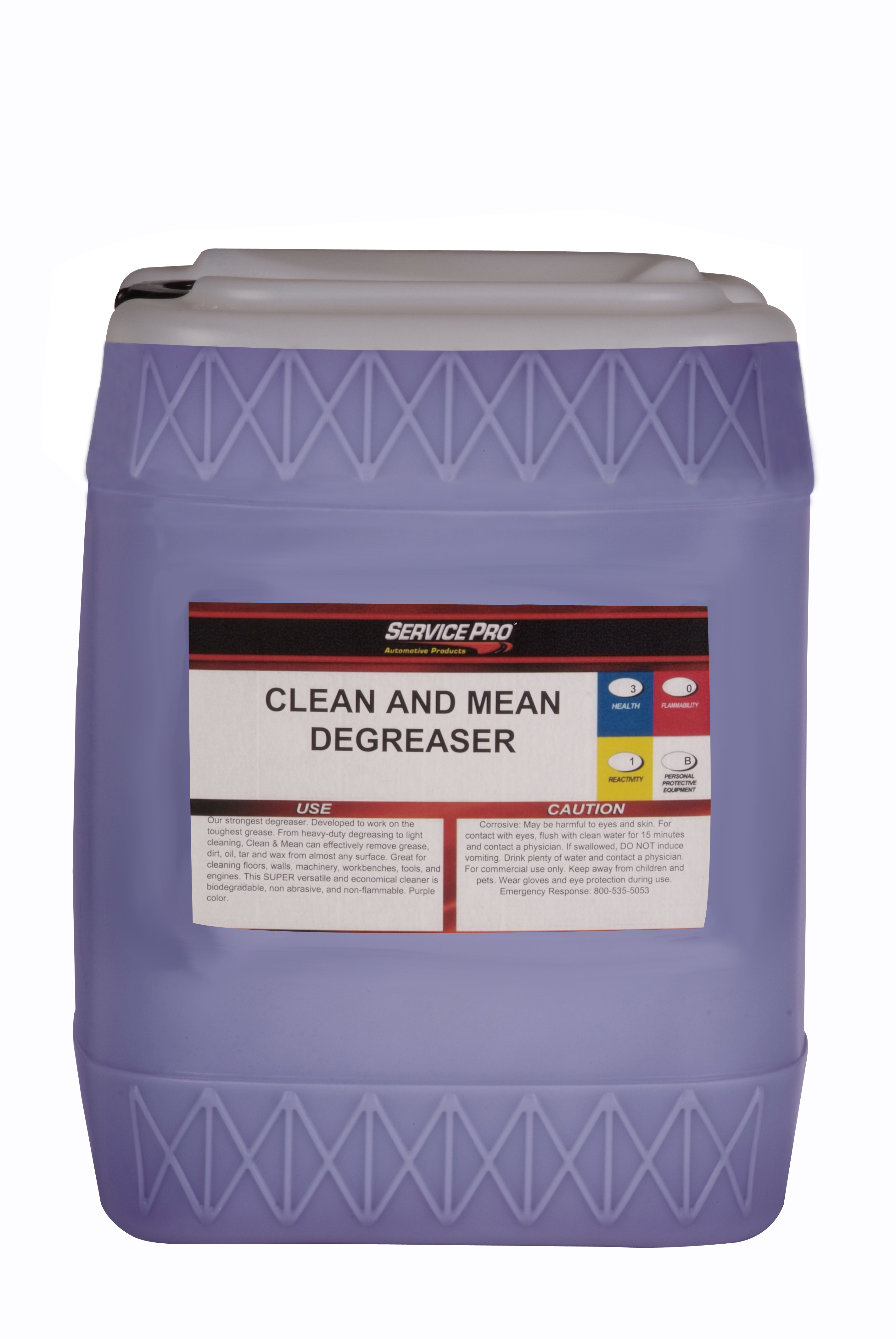 UN1760,CORROSIVE LIQUID,
N.O.S.,(SODIUM HYDROXIDE),8,
PG II SERVICE PRO CLEAN &amp; MEAN
DEGREASER SP5725 (5 GAL)