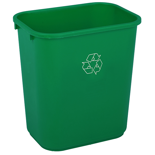 WASTE RECEPTACLE-#2818-2 GREEN 
RECYCLE (28 1/8 QT) PLASTIC