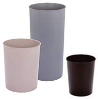 WASTE RECEPTACLE-#71N BLACK STEEL
