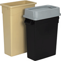 WASTE RECEPTACLE-#8322 GREY (23GAL) WALL HUGGER